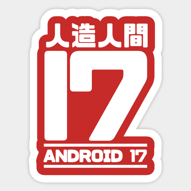 Droid 17 W Sticker by Xieghu